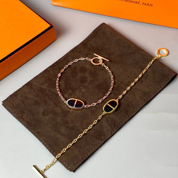 BRACCIALE IN CERAMICA NERA A CATENA