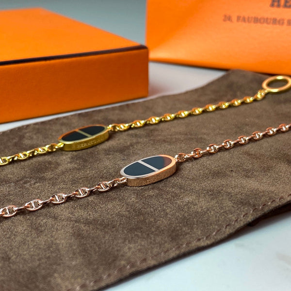 BRACCIALE IN CERAMICA NERA A CATENA