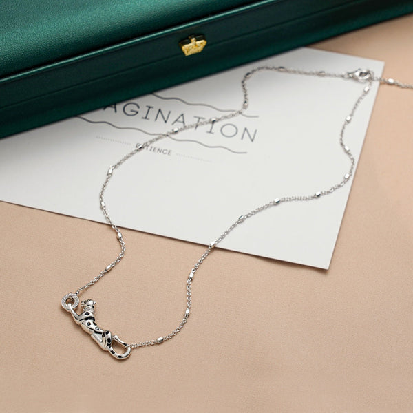 COLLANA IN ARGENTO CON PEDANTE PANTERA