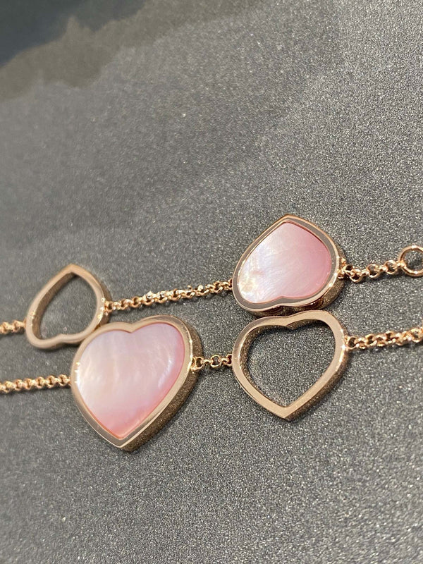 BRACCIALE HAPPY HEART ROSA MOP IN ORO ROSA