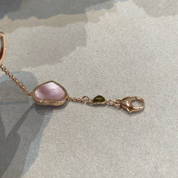 BRACCIALE HAPPY HEART ROSA MOP IN ORO ROSA