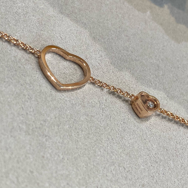 BRACCIALE HAPPY HEART ROSA MOP IN ORO ROSA