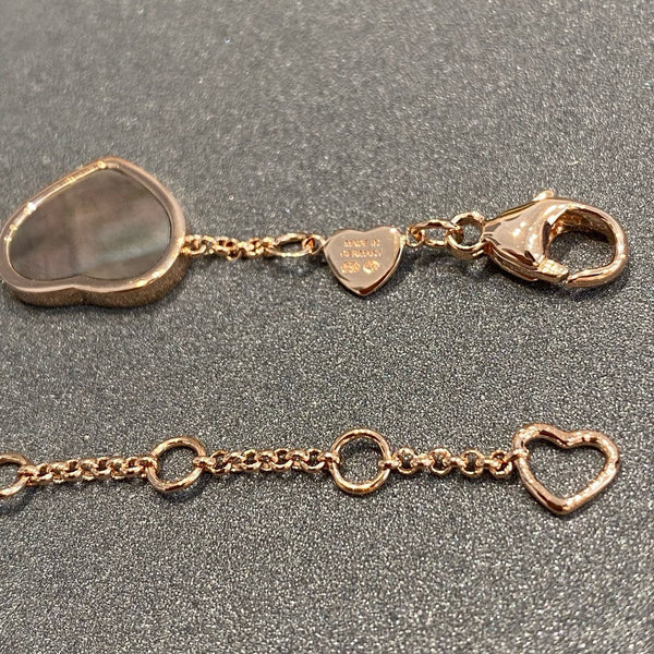 HAPPY HEART BLACK MOP PINK GOLD BRACELET