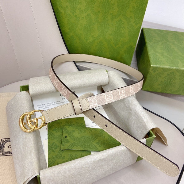 GG BELT DOUBLE G BUCKLE 20MM PINK CANVAS