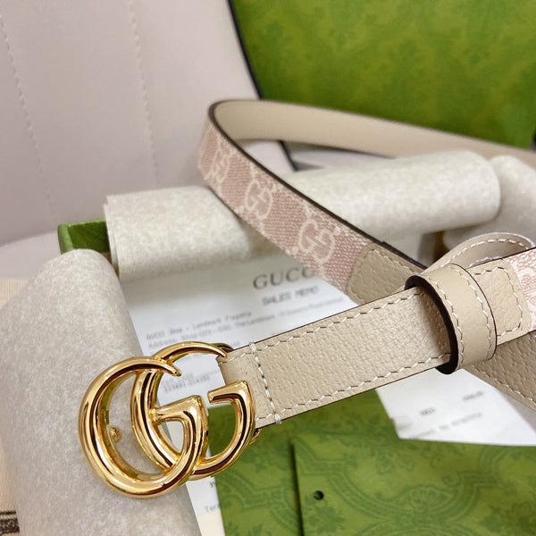 GG BELT DOUBLE G BUCKLE 20MM PINK CANVAS