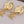 DOUBLE C GOLD WHITE DROP EARRINGS