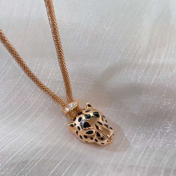 COLLANA IN ONICE ORO ROSA PANTHERE