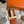 H CONTANCE BELT 32MM GOLD BUCKLE BLACK ORANGE LEATHER