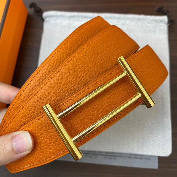 H RIDER RIVERSIBLE BELT 32MM GOLD BUCKLE BLACK GOLD LEATHER