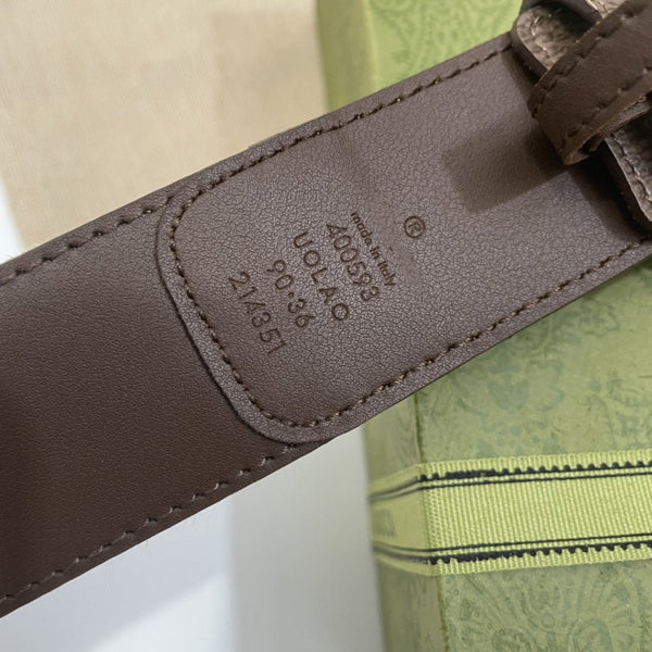 GG BELT 40MM SILVER BUCKLE BEIGE CANVAS