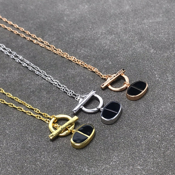 COLLANA CHAINE VERSO IN CERAMICA NERA IN ARGENTO