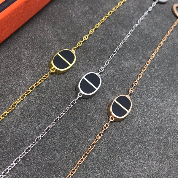 BRACCIALE CHAINE VERSO IN CERAMICA NERA E ARGENTO