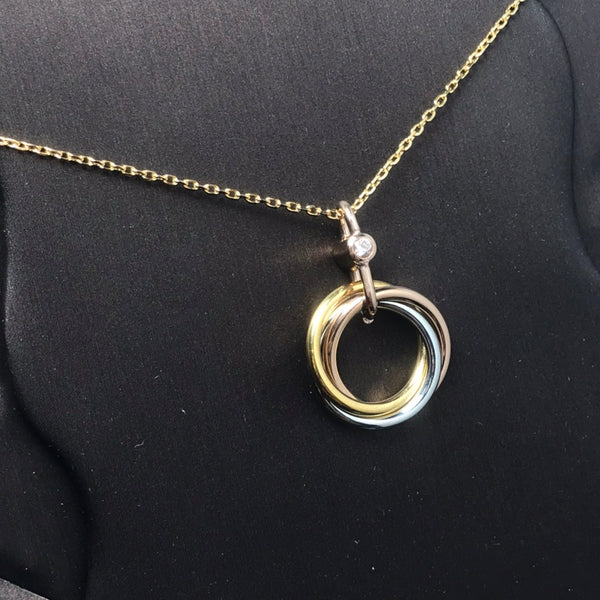 COLLANA TRINITY ARGENTO ORO ORO ROSA