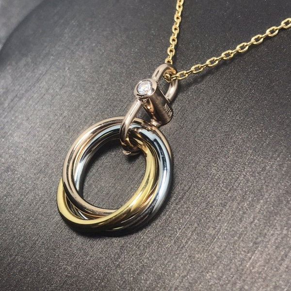 COLLANA TRINITY ARGENTO ORO ORO ROSA
