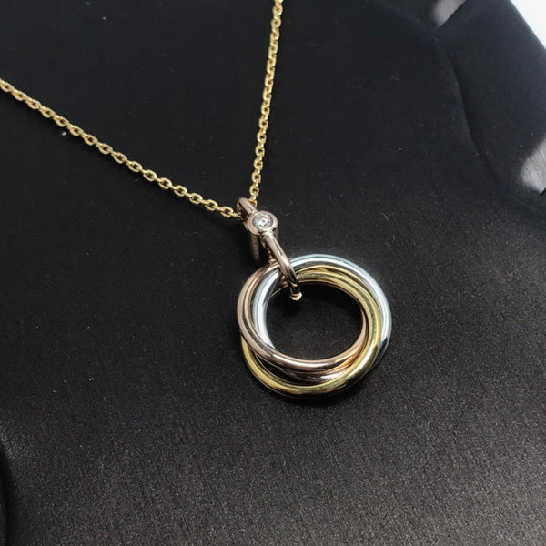 COLLANA TRINITY ARGENTO ORO ORO ROSA