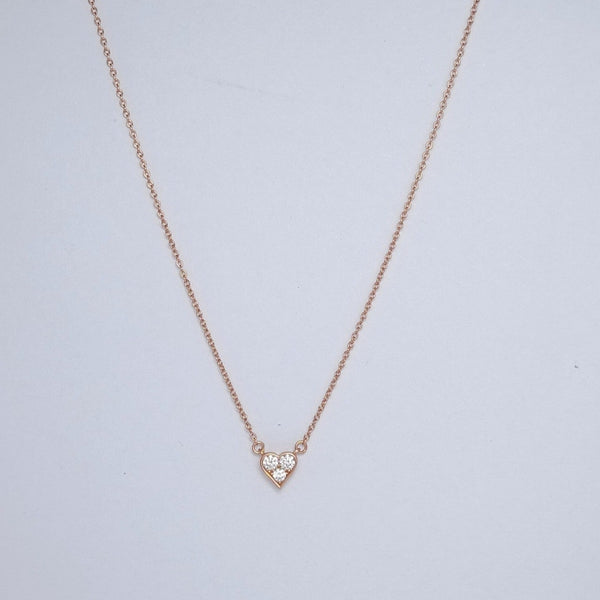 COLLANA CON PEDANTE A CUORE E 3 DIAMANTI