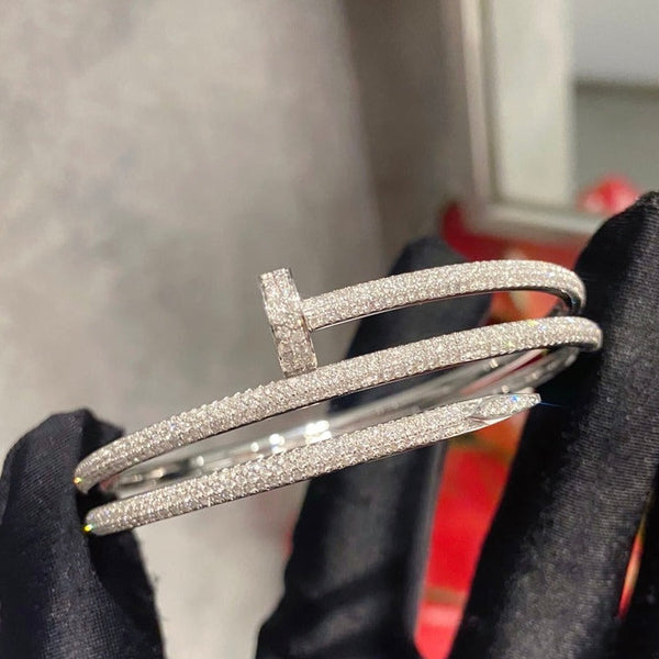 BRACCIALE JUSTE 3,5 MM DOPPIA FILE ARGENTO DIAMANTE