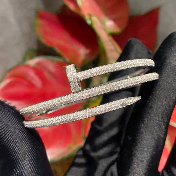 BRACCIALE JUSTE 3,5 MM DOPPIA FILE ARGENTO DIAMANTE