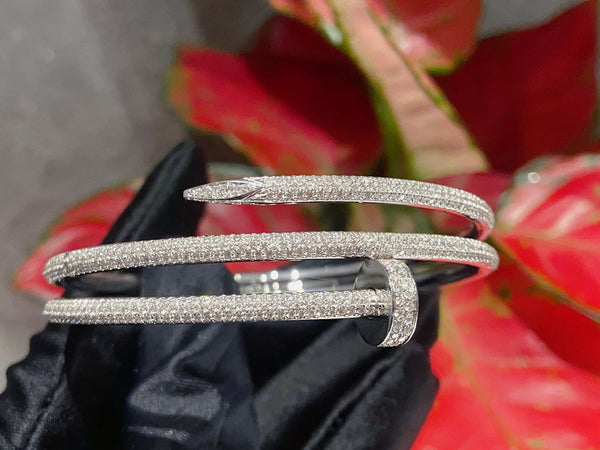 BRACCIALE JUSTE 3,5 MM DOPPIA FILE ARGENTO DIAMANTE
