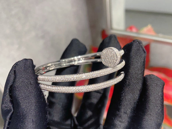 BRACCIALE JUSTE 3,5 MM DOPPIA FILE ARGENTO DIAMANTE