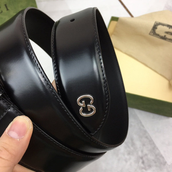 GC BELT GOLD BUCKLE BACK LEATHER 4.0CM