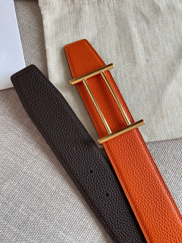 H FACE RIVERSIBLE  SKIN TWO SIDES ORANGE BROWN 3.8CM