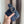 H BELT HORSE BUCKLE  BLUE BLACK LEATHER REVERSIBLE 3.8CM