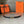 FOCUS BELT GOLD BUCKLE ORANGE AND BLACK REVERSIBLE LEATHER 1.3CM.