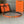 FOCUS BELT GOLD BUCKLE ORANGE AND BLACK REVERSIBLE LEATHER 1.3CM.