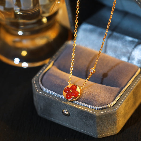 COLLANA CON PEDANTE SOLE IN ORO ROSA E 1 DIAMANTE
