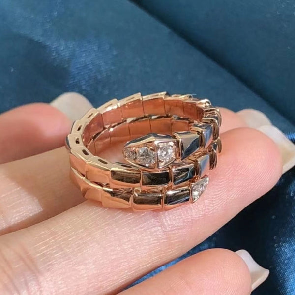 ANELLO SERPENTI CON DOPPIA FILE DI DIAMANTI