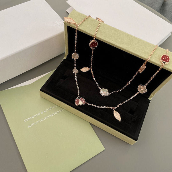 COLLANA IN ORO ROSA CON 15 MOTIVI LUCKY SPRING
