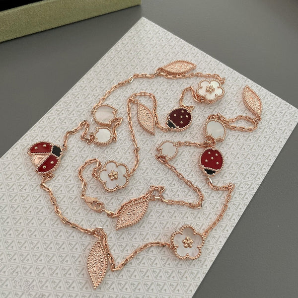 COLLANA IN ORO ROSA CON 15 MOTIVI LUCKY SPRING