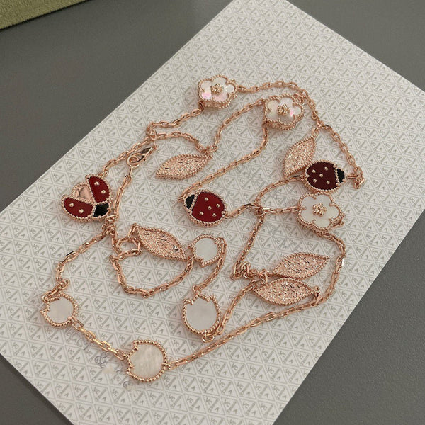 COLLANA IN ORO ROSA CON 15 MOTIVI LUCKY SPRING