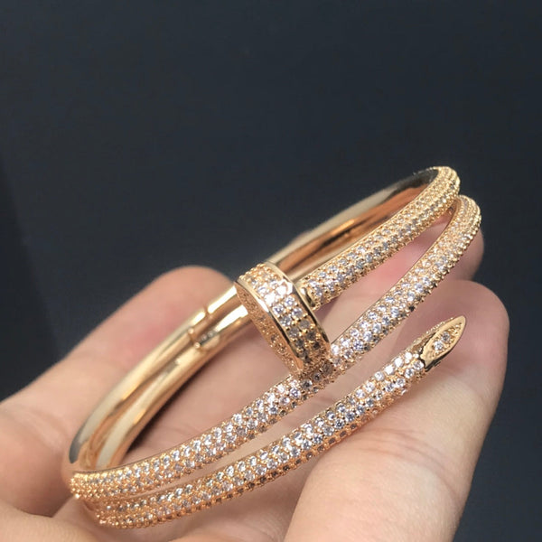 BRACCIALE JUSTE 3,5 MM DOPPIA FILA DI DIAMANTI PIENI