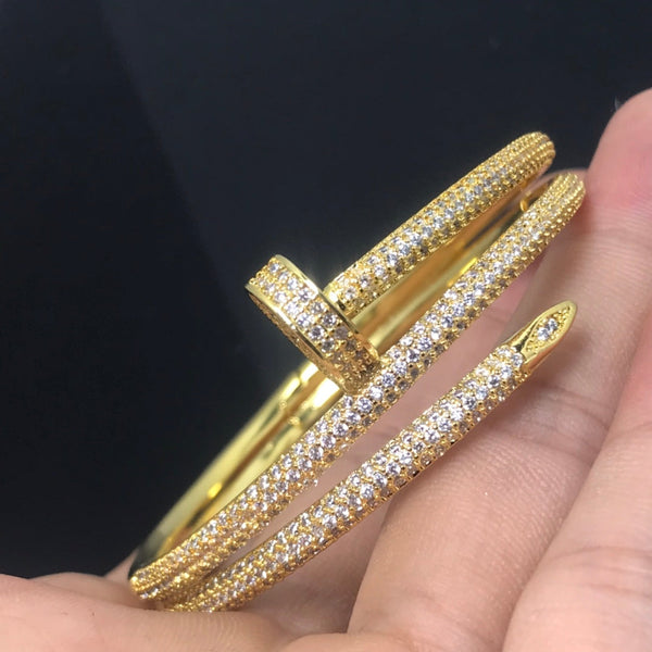 BRACCIALE JUSTE 3,5 MM DOPPIA FILA DI DIAMANTI PIENI