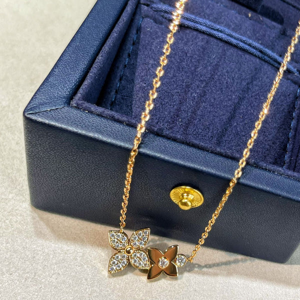 COLLANA STAR BLOSSOM ORO ROSA DIAMANTI