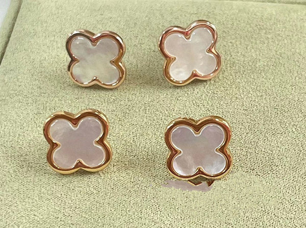 ORECCHINI IN ORO ROSA CON TRIFOGLIO PURO