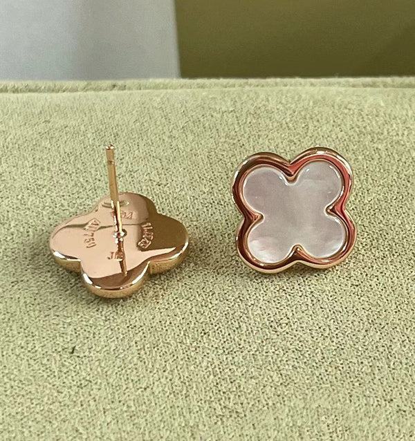 ORECCHINI IN ORO ROSA CON TRIFOGLIO PURO