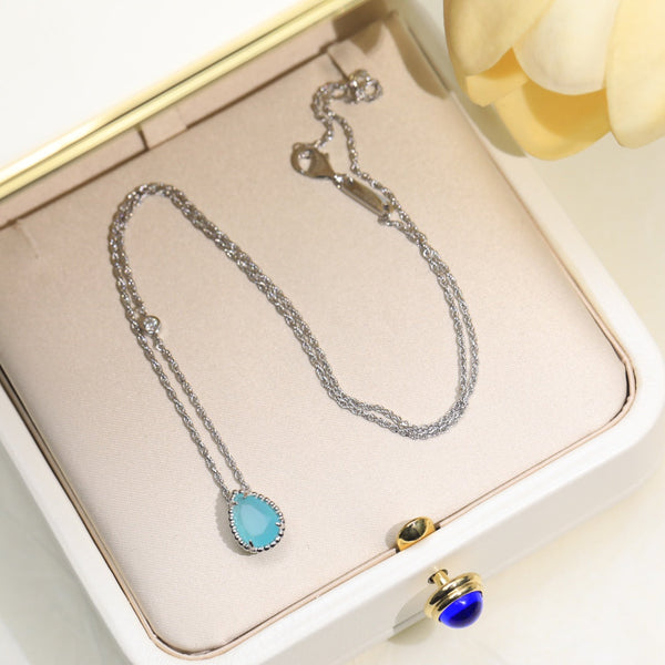 COLLANA BOHEME IN ARGENTO CON ACQUAMARINA