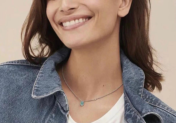 COLLANA BOHEME IN ARGENTO CON ACQUAMARINA