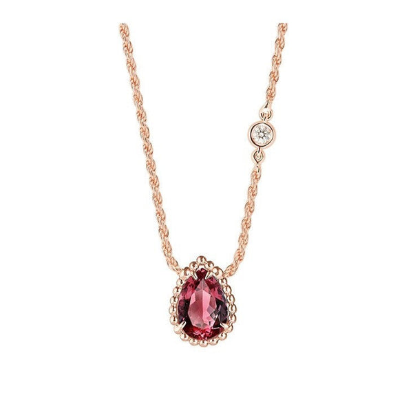 COLLANA BOHEME IN ORO ROSA CON DIAMANTI E CORNIOLA