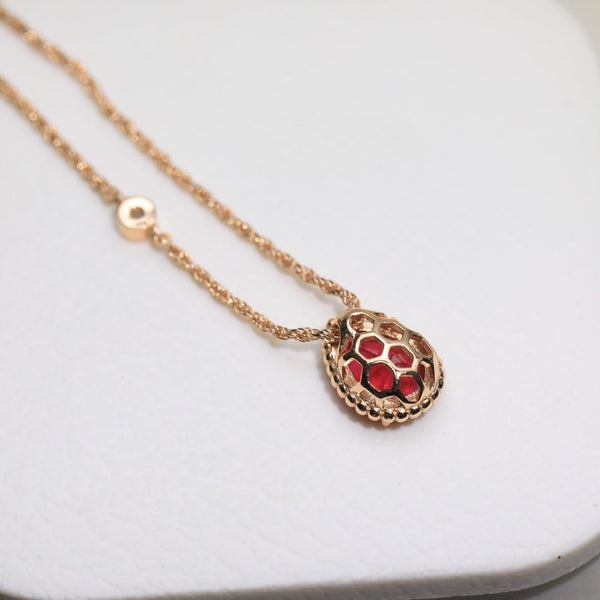 COLLANA BOHEME IN ORO ROSA CON DIAMANTI E CORNIOLA