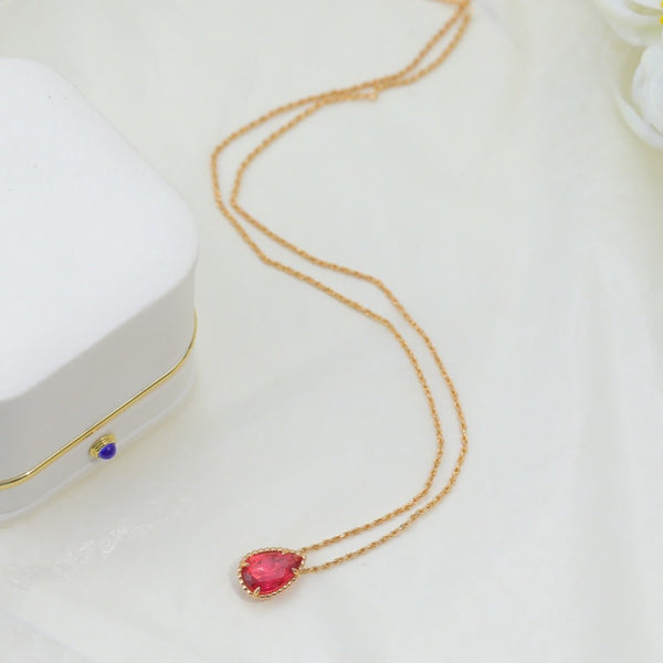COLLANA BOHEME IN ORO ROSA CON CORNIOLA