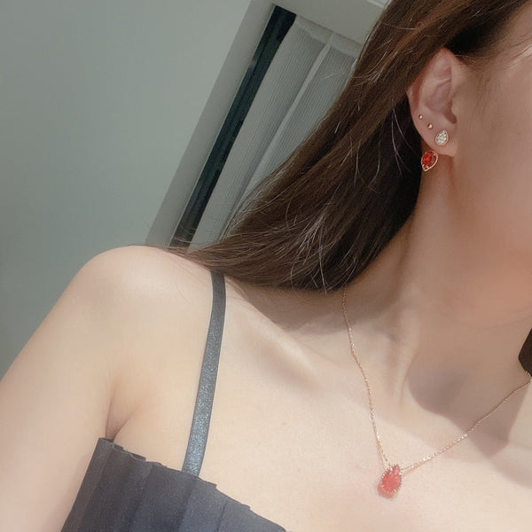 COLLANA BOHEME IN ORO ROSA CON CORNIOLA