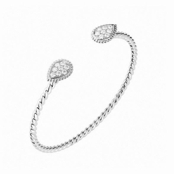 BRACCIALE APERTO IN ARGENTO CON DIAMANTI BOHEME