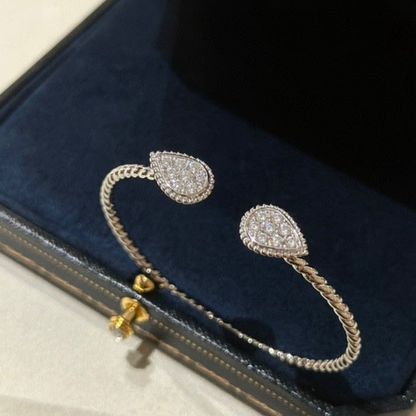 BRACCIALE APERTO IN ARGENTO CON DIAMANTI BOHEME