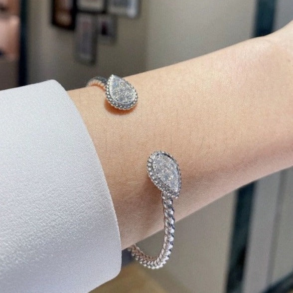 BRACCIALE APERTO IN ARGENTO CON DIAMANTI BOHEME
