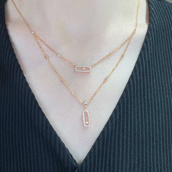 COLLANA DI DIAMANTI A 2 FILE MOVE