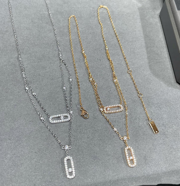COLLANA DI DIAMANTI A 2 FILE MOVE